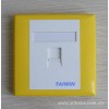 台胜TAIWIN彩色布线单口双口黄色信息面板