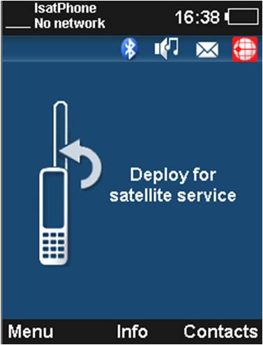 isatphone pro satellite phone main display screen