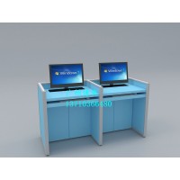 博奥屏风和液晶屏独立升降电脑桌 多功能考试专用桌